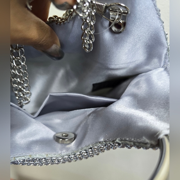 Bebe Silver Rhinestone Handbag - Picture 6 of 10